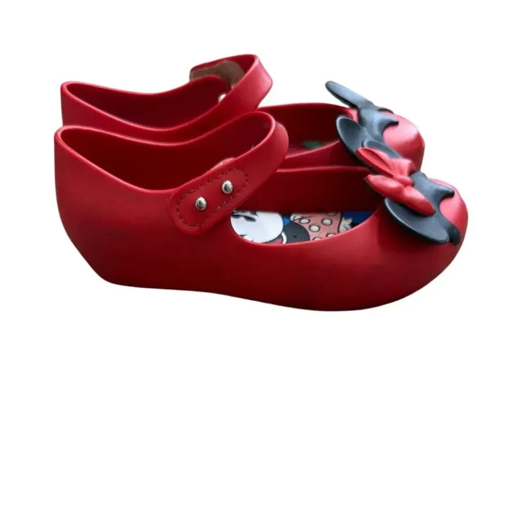 Mini Melissa Ultragirl + Disney Twins Mary Jane flats in red toddler size 10